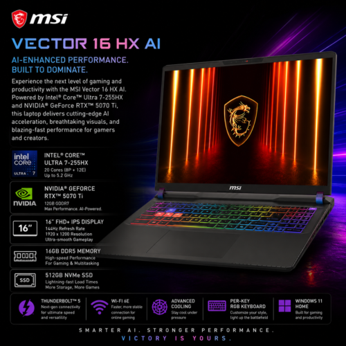 MSI Vector 16 HX AI 16" 5070