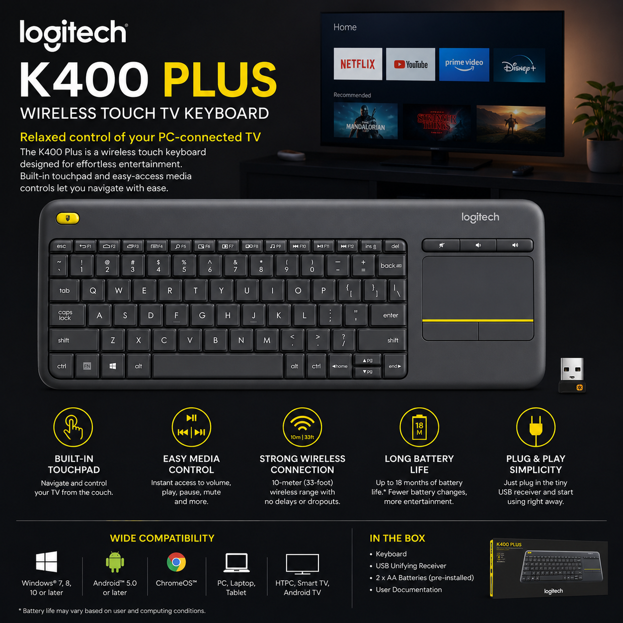 Logitech K400 Wireless