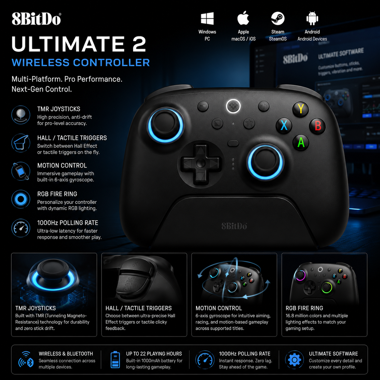 8BitDo controls