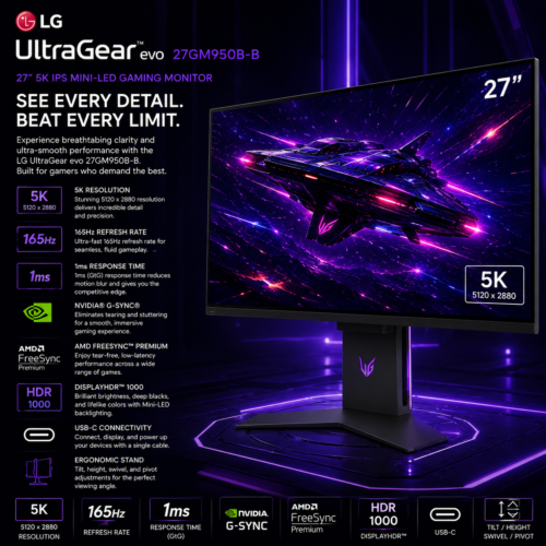 LG 27GM950B-B 5K Gaming