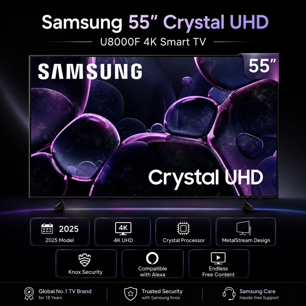 Samsung 55” Crystal UHD