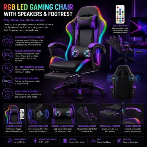 RGB LED Gaming Chair