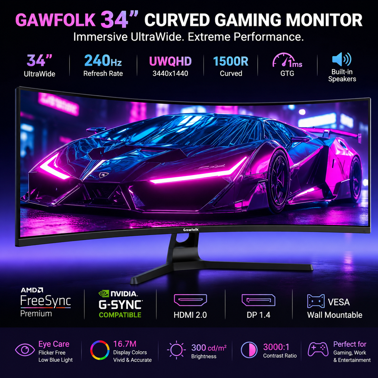 Gawfolk 34” UWQHD 240Hz