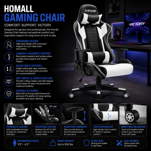 Ergonomic Chair Racing Style