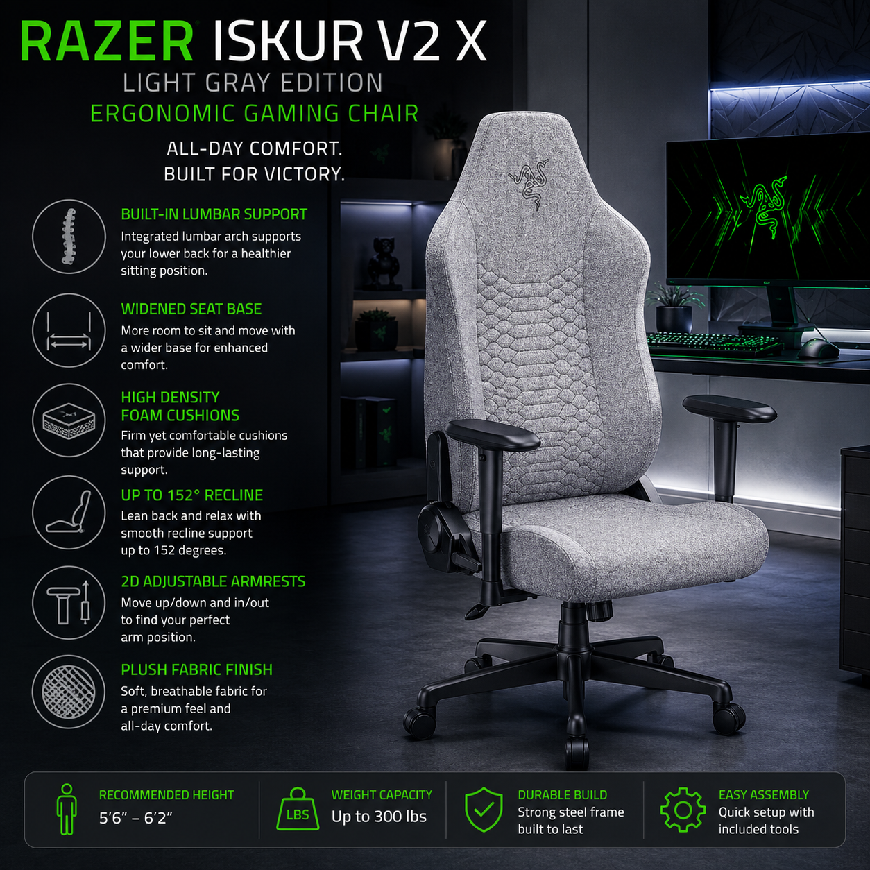 Razer Iskur V2 X Ergonomic